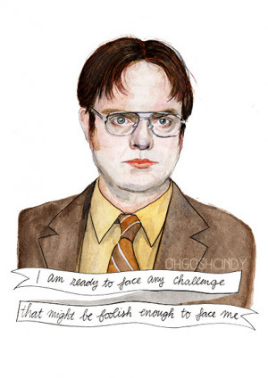 Dwight Schrute watercolor portrait illustration PRINT The Office Rainn ...