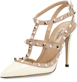 Valentino Sandals Fashion 2015 Rockstud Patent Sandal UK Ivory Ivory ...