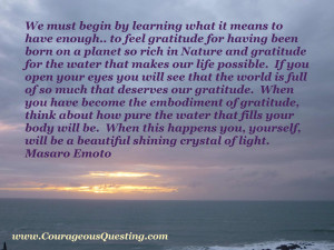 Image and quote from Masaro Emoto