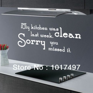 MY KITCHEN WAS CLEAN ... FUNNY DINING ROOM QUOTE WALL ART DECAL ...