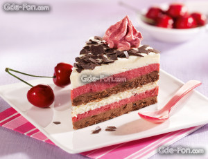 Delicious dessert cake strawberry cherry berries Wallpaper 1920x1080