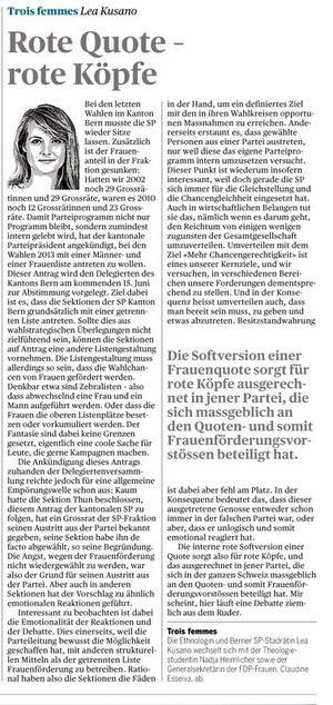 Rote Quote, rote Köpfe