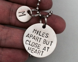 Miles Apart But Close At Heart - Ke ychain, Necklace, Best Friends ...