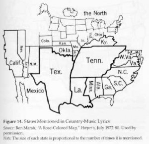 States mentioned in country music lyrics