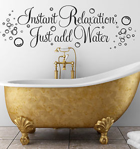 ... RELAXATION-JUST-ADD-WATER-BATHROOM-WALL-ART-DECAL-STICKER-QUOTE-VINYL