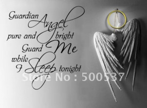 Free Shipping sleep ANGEL GUARDIAN Baby Room Wall Quote Wall Saying ...