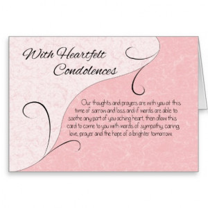 Heartfelt Condolences & Sympathy Scroll & Words Greeting Card