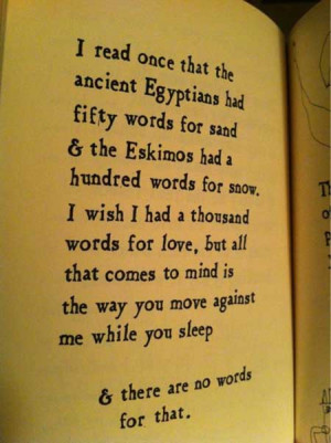 read once that the ancient Egyptians had fity words for sand and the ...