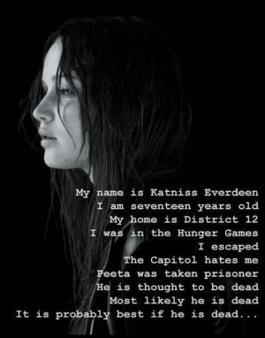 Begining of Mockingjay (tbh this is what I hate most about Katniss ...