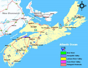 Map Wine Regions Nova Scotia