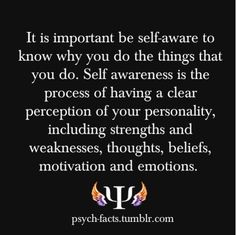 perception of yourself is admirable. The act of self-introspection ...