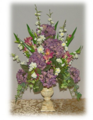 Lilac Silk Flower Arrangement Hydrangeas