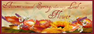 Autumn is a 2nd Spring Facebook Cover