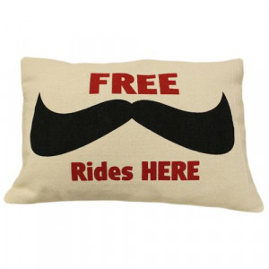 ... Quotes / Fathers Day / Canvas Cushion Cover – FREE Moustache Rides