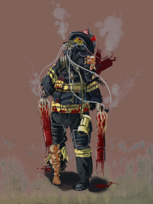 Awesome Firefighter Pictures Zombie firefighter by kite7777