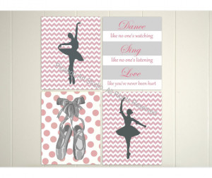 wall art, chevron art, ballet dancer, inspirational dance quotes ...