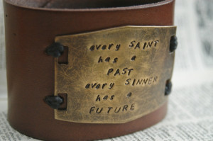 Leather Cuff Bracelet - Hand Stamped With Oscar Wilde Quote- Every ...