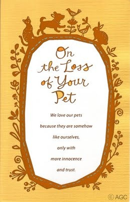 Loss of pet design. Sweet and sentimental.