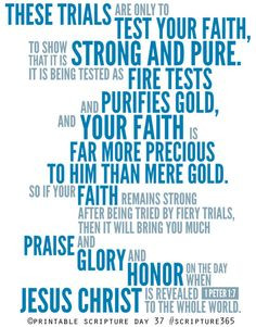 Peter 1:7. Tested Faith. 8x10. DIY. Printable Christian Poster. PDF ...