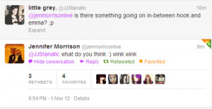 Jennifer Morrison (emma) Tweet About Captain Swan (Hook/Emma) - once ...