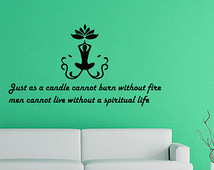 ... Quotes Just As A Candle Cannot Burng Lotus Yoga Buddha Decal MS83