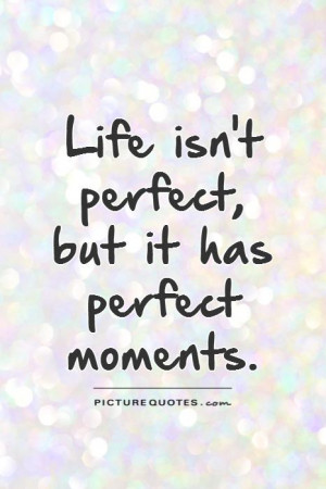 Life isn't perfect, but it has perfect moments Picture Quote #1