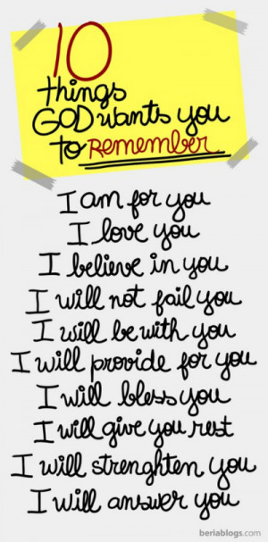 10 Things God Wants You to Remember