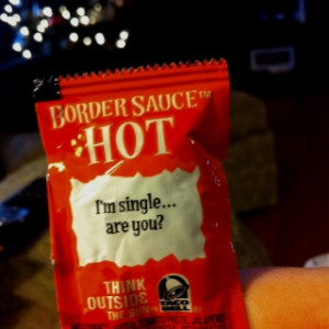 Just another funny taco bell sauce container.