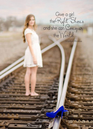 Senior shot. Gorgeous blue shoes laying on a railroad track... Just ...