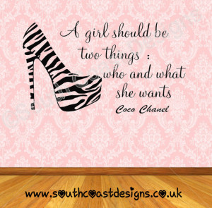 zebra-shoe-coco-chanel-quote-a-girl-should-be-two-things-colour-yellow ...