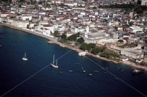An aerial view of Zanzibar Stone Town Tanzania