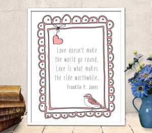Love Quote Print Franklin P. Jones - Printable art, quote Art print ...