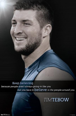 Tim Tebow BELIEVE Inspirational Motivational Poster 2012 NFL ...