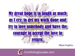 Maya Angelou Quote About Love, Life and Laugh