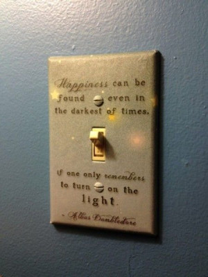 Dumbledore quote on light switch, LOVE this