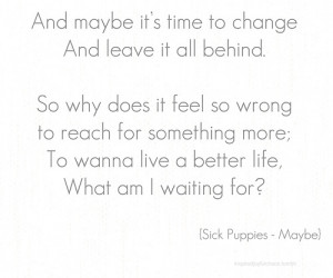quotes sick puppies maybe change better life lyrics song