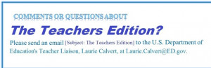 THE TEACHERS EDITION - ED Teacher Newsletter
