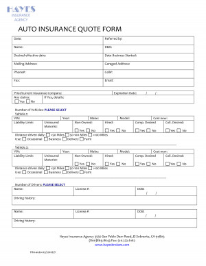 AUTO INSURANCE QUOTE FORM (DOC download) by alicejenny