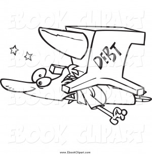 clip-art-of-a-black-and-white-debt-anvil-crushing-a-man-by-ron ...
