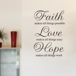 Faith Hope Love Vinyl Lettering words wall quotes graphics Home decor ...