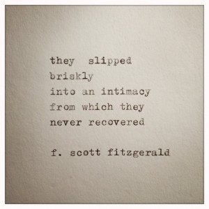 Scott Fitzgerald Love Quote Made On Typewriter, typewriter quote
