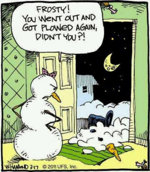 Funny snowman cartoon image