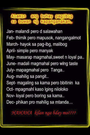 ... Love Life based from your Birth Month - Tagalog Funny Quotes Images