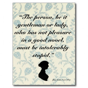 Jane Austen Quote on Books Post Cards