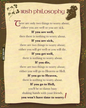 Irish philosophy on worries in life