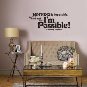 Wall-Stickers-Picture-Black-Quotes-Sayings-Im-possible-26-11-In ...