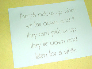 ... Fabric Block Friendship Quote Friends Pick Us Up Inspirational Quote
