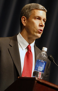 ... 2013 shows Education Secretary. of Education Arne Duncan speaks