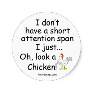 Short Attention Span Chicken Sticker
