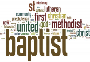 Most Common Words in Church Names, Excluding Denominations